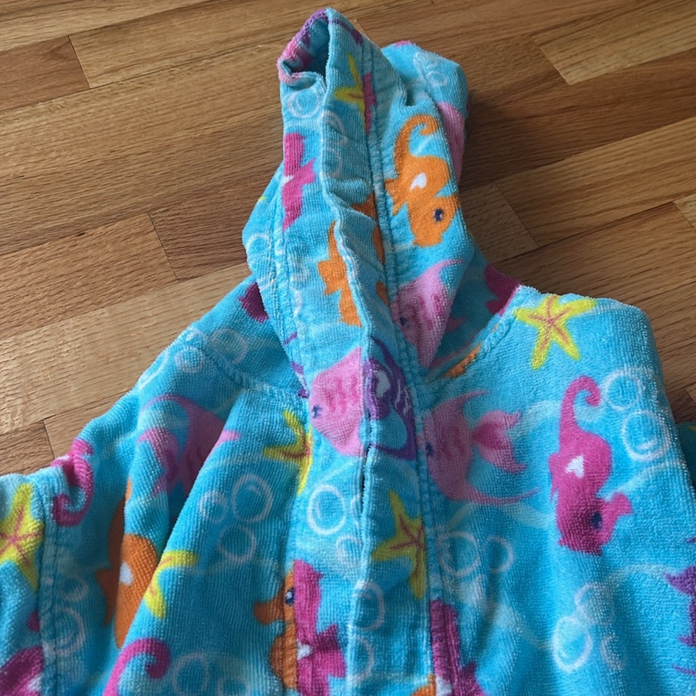 Colorful Sea Creature Kids Robe - Large - Picture 3 of 4